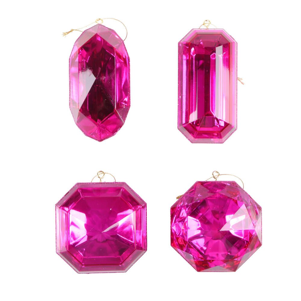 Shop For 4 - 5" Acrylic Jewel Assortment Ornament: Pink (Set 4)