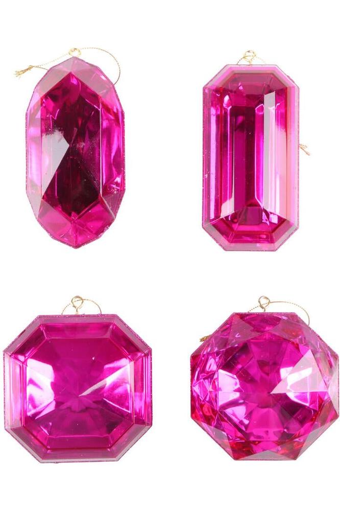 Shop For 4 - 5" Acrylic Jewel Assortment Ornament: Pink (Set 4)