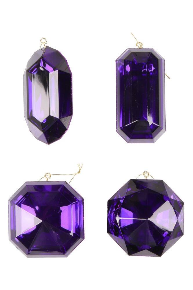 Shop For 4 - 5" Acrylic Jewel Assortment Ornament: Purple (Set 4)