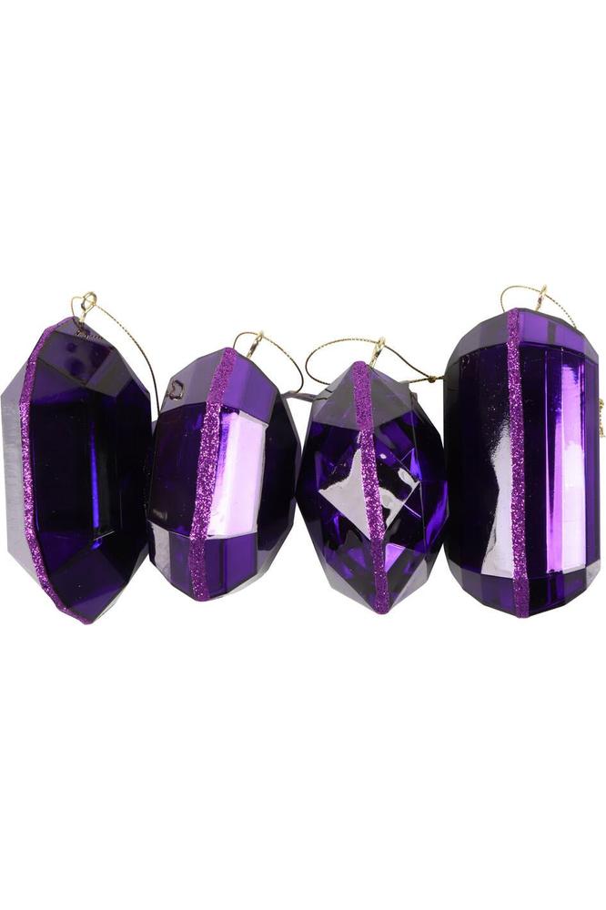 Shop For 4 - 5" Acrylic Jewel Assortment Ornament: Purple (Set 4)