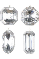 Shop For 4 - 5" Acrylic Jewel Assortment Ornament: Silver (Set 4)