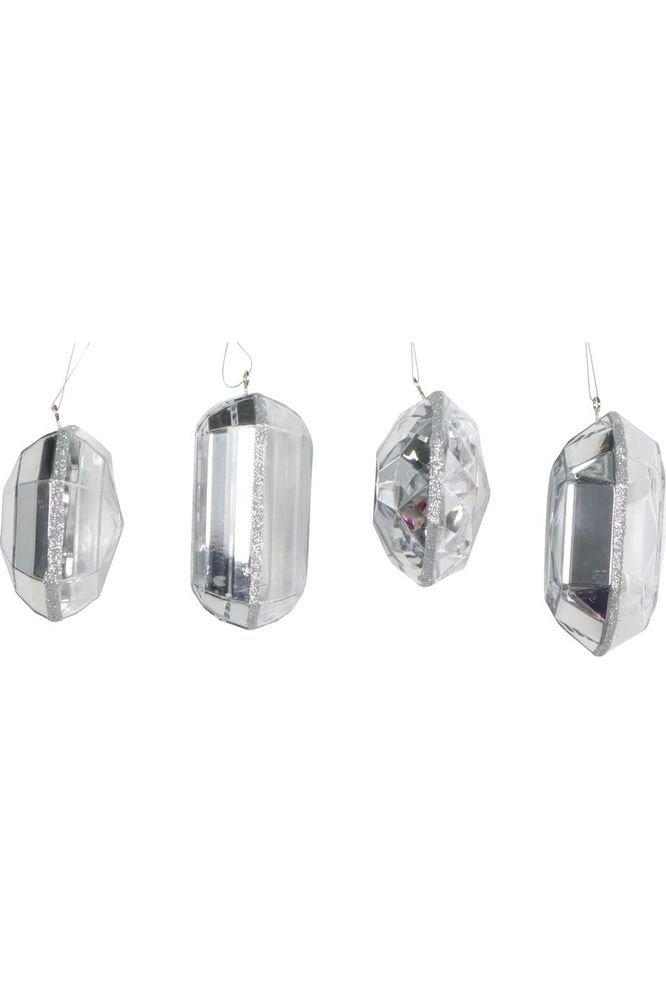 Shop For 4 - 5" Acrylic Jewel Assortment Ornament: Silver (Set 4)