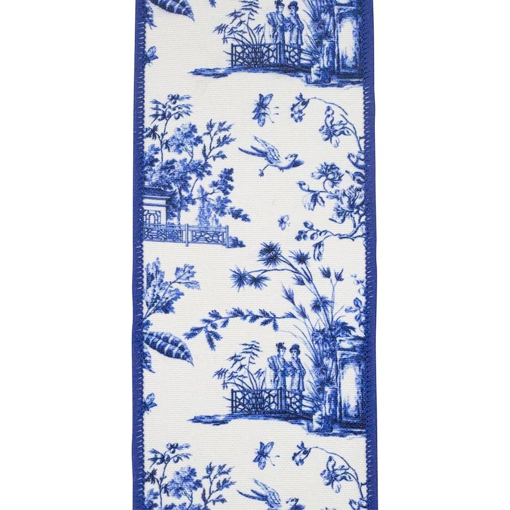 Shop For 4" Asian Vista Chinoiserie Ribbon: Blue (5 Yards)