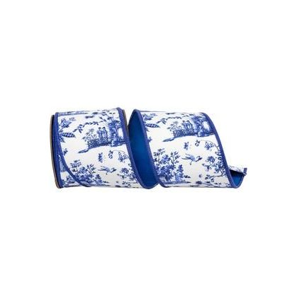 Shop For 4" Asian Vista Chinoiserie Ribbon: Blue (5 Yards)