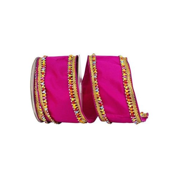 Shop For 4" Beaded Candy Edge Ribbon: Fuchsia (5 Yards)