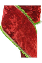 Shop For 4" Beaded Pom Edge Ribbon: Red/Lime (10 Yards)