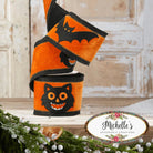Shop For 4" Black Cat Bat Velvet Ribbon: Orange (5 Yards)