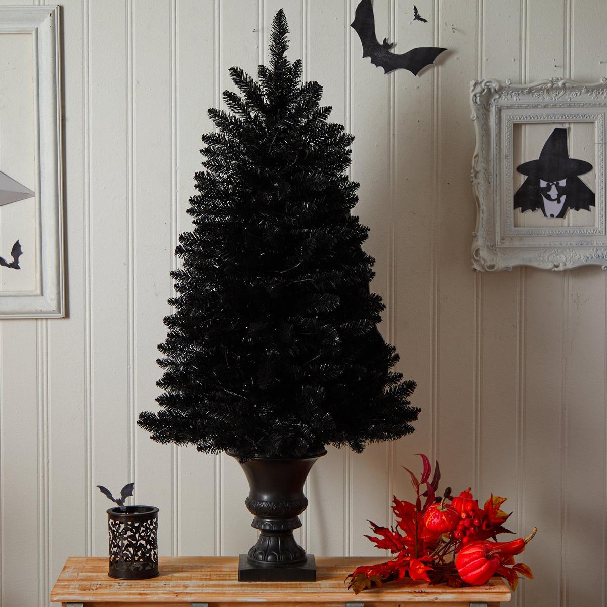 Shop For 4’ Black Halloween Artificial Christmas Tree