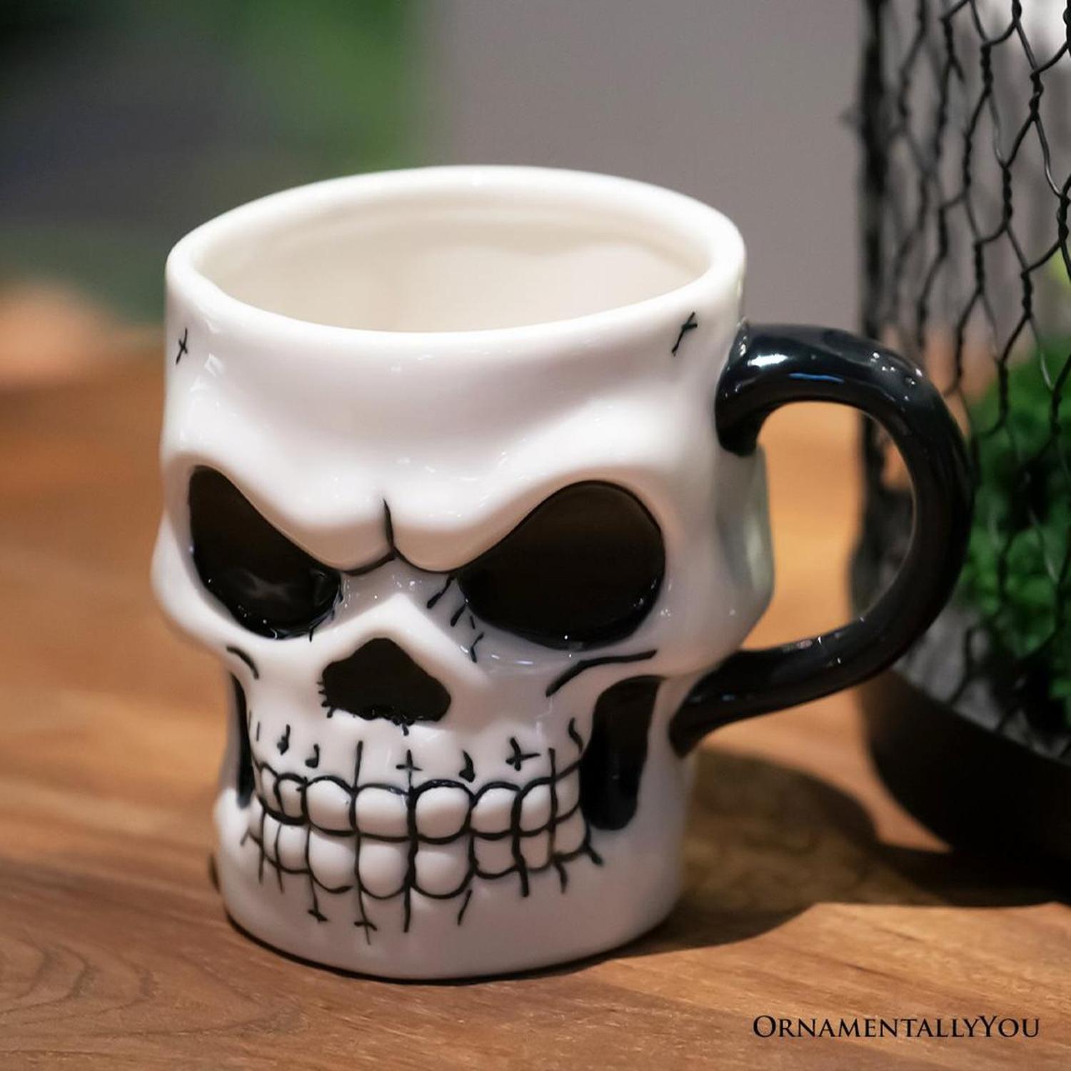 4" Classic Skeleton Face Spook Mug