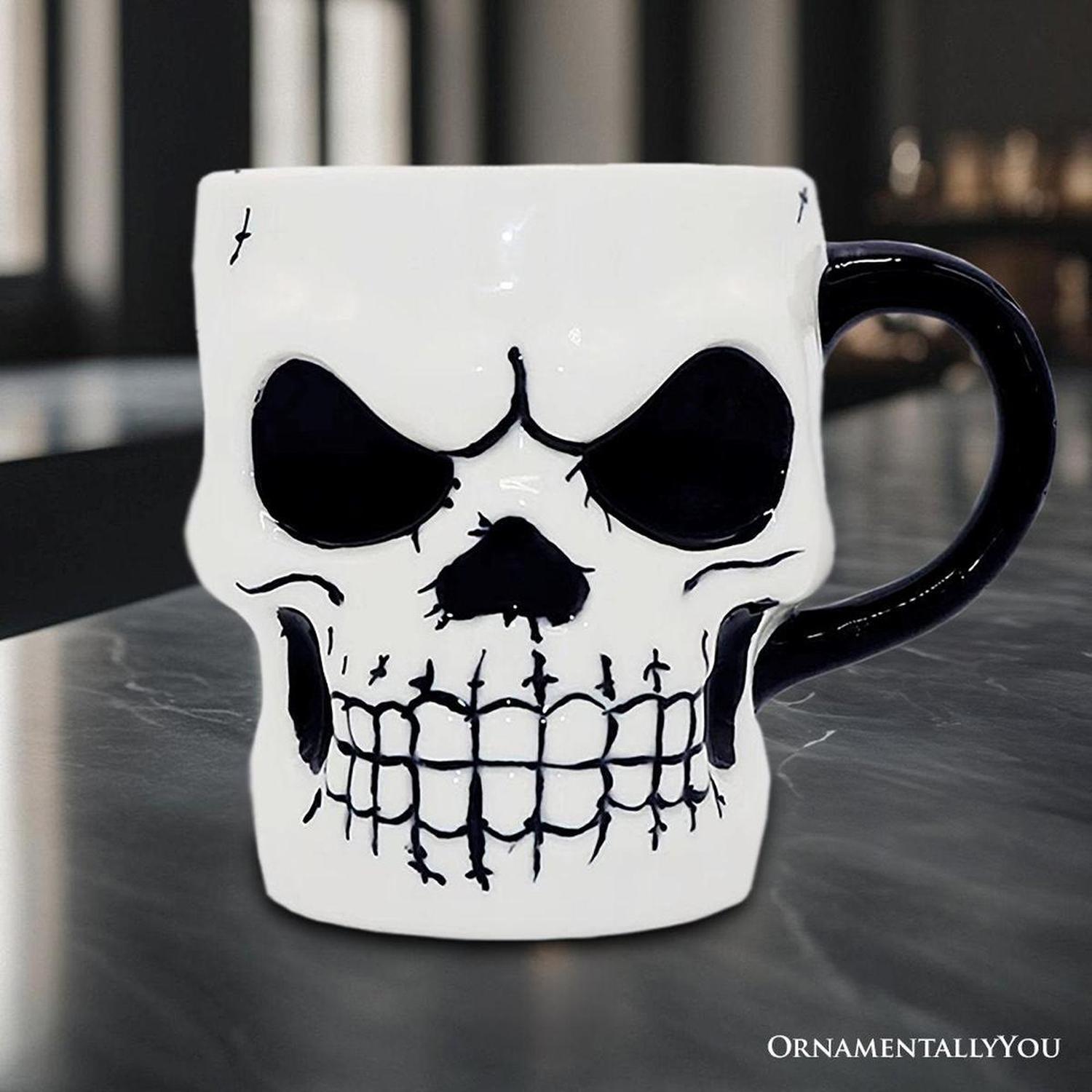 4" Classic Skeleton Face Spook Mug