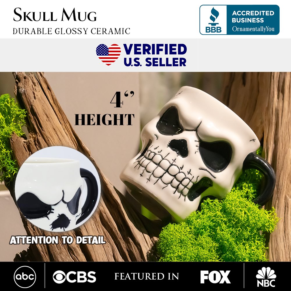Shop For 4" Classic Skeleton Face Spook Mug
