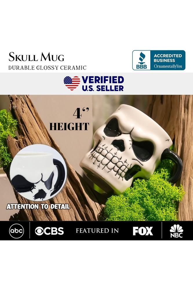 Shop For 4" Classic Skeleton Face Spook Mug
