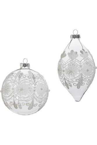 Shop For 4" Clear Frosted Glass Christmas Ornament