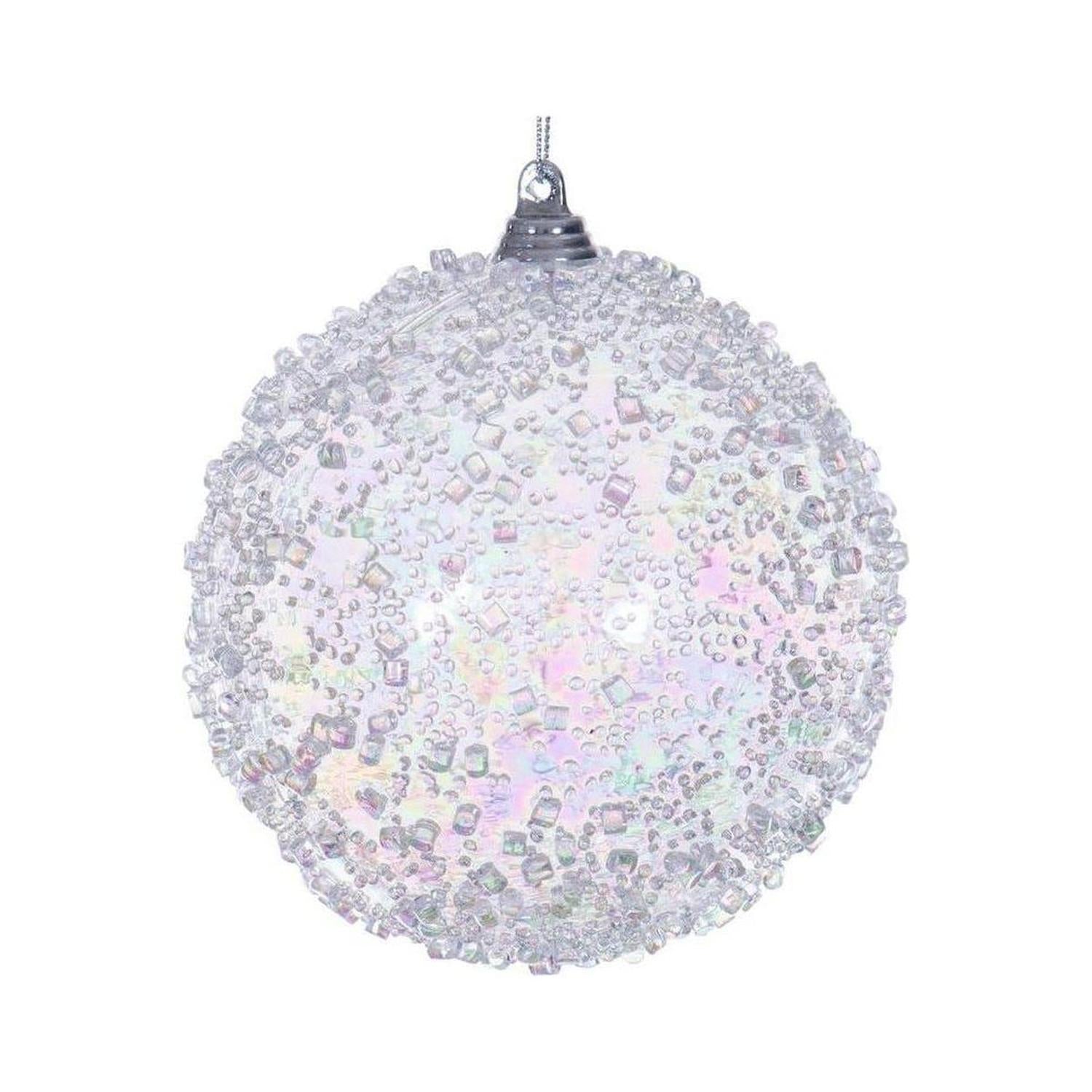 4" Clear Iridescent Bead Ball