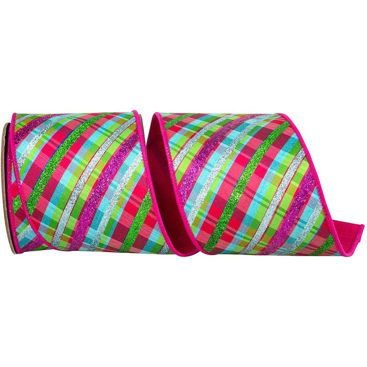 Shop For 4" Deluxe Bright Plaid Ribbon: Fuchsia (5 Yards)