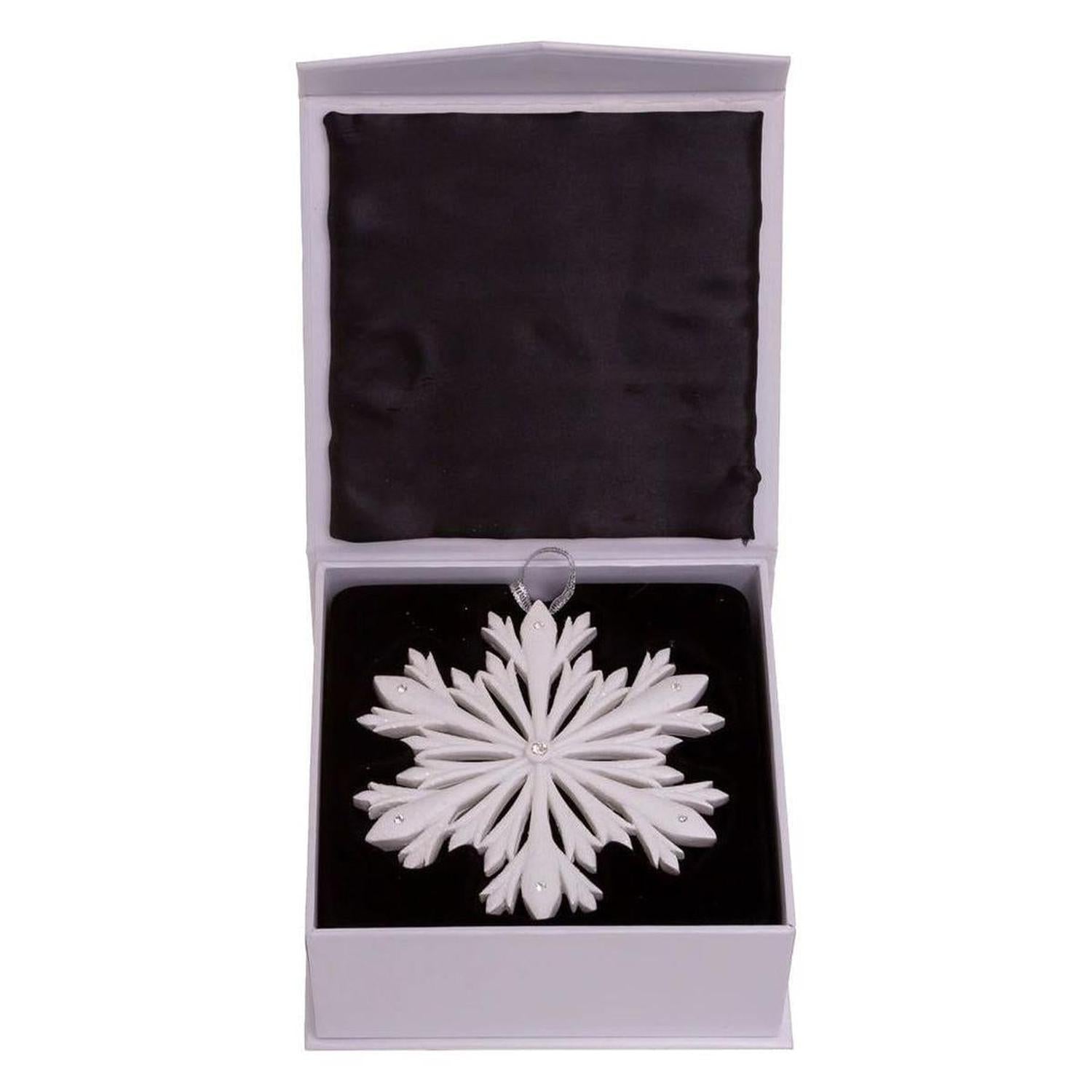 4" Elegant Snowflake Ornament with Swarovski