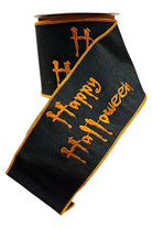 Shop For 4" Embroidered Happy Halloween Ribbon: Black (10 Yards)