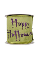 Shop For 4" Embroidered Happy Halloween Ribbon: Lime (10 Yards)