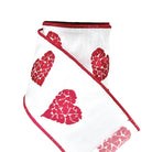 Shop For 4" Embroidered Hearts Ribbon: White/Red (10 Yards)
