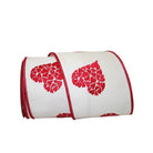 Shop For 4" Embroidered Hearts Ribbon: White/Red (10 Yards)