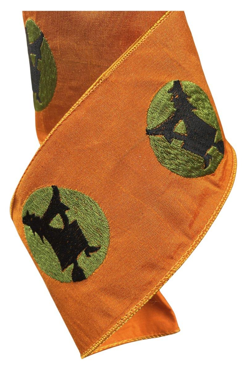 Shop For 4" Embroidered Witch Ribbon: Orange (10 Yards)