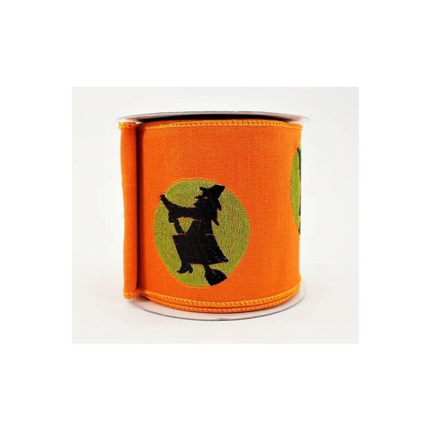 Shop For 4" Embroidered Witch Ribbon: Orange (10 Yards)