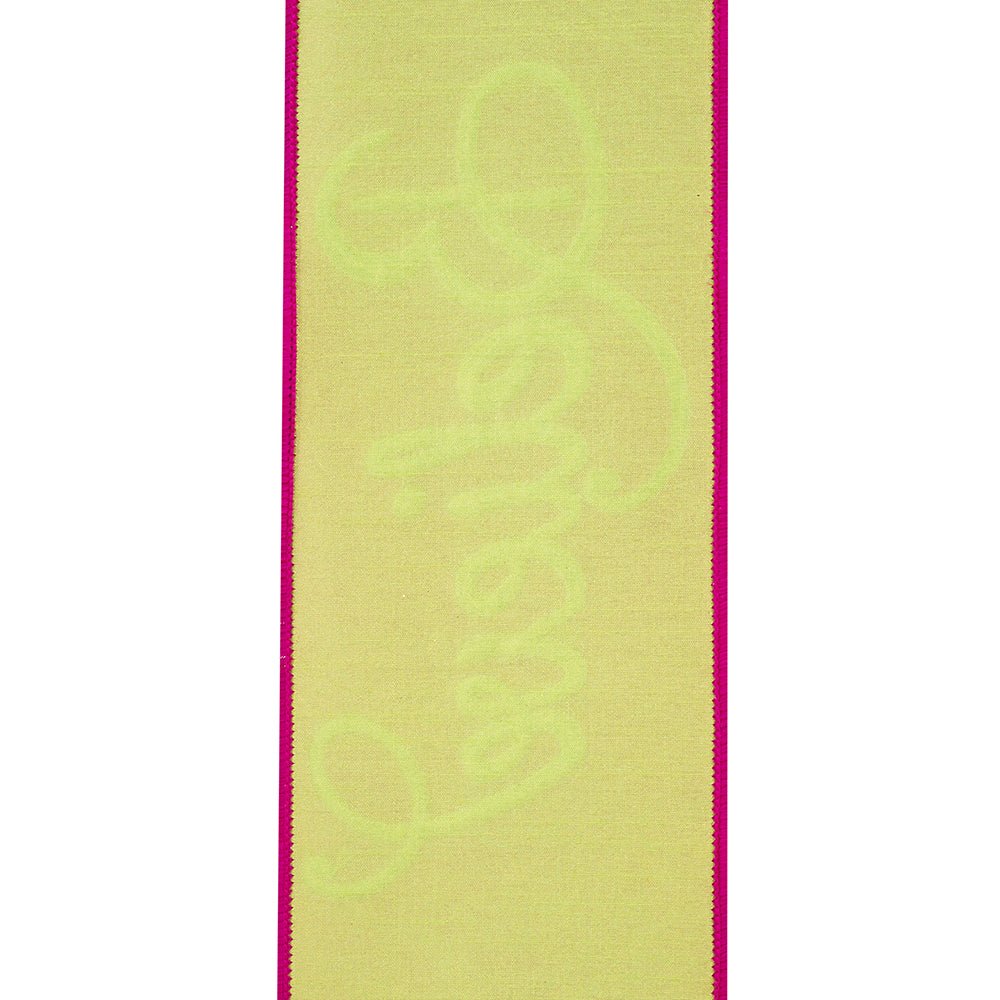 Shop For 4" Embroidery Believe Ribbon: Hot Pink/Lime Green (5 Yards)