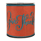 Shop For 4" Embroidery Give Thanks Felt Ribbon: Orange (5 Yards)