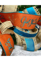 Shop For 4" Embroidery Give Thanks Felt Ribbon: Teal (5 Yards) at Michelle's aDOORable Creations