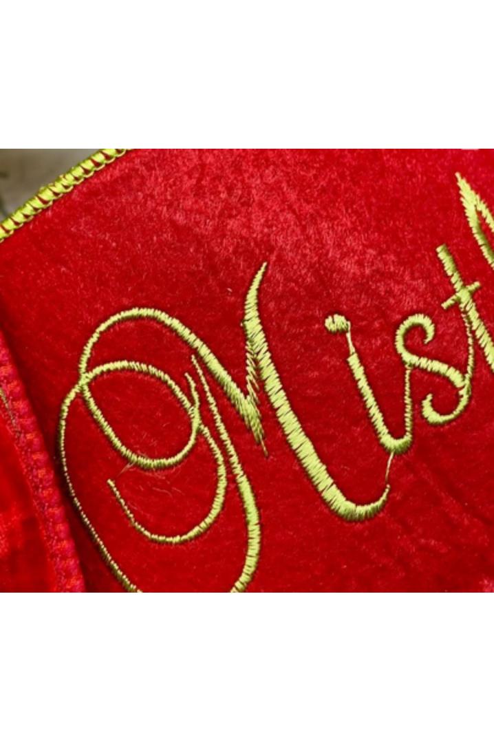 Shop For 4" Embroidery Mistletoe Kisses Felt Ribbon: Red (5 Yards)