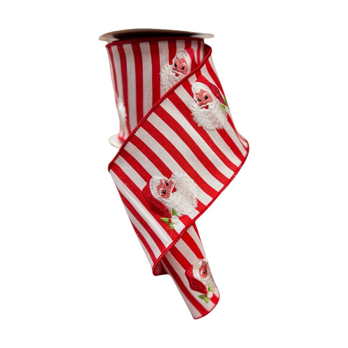 Shop For 4" Embroidery Santa Face Ribbon: Red/White (10 Yards)