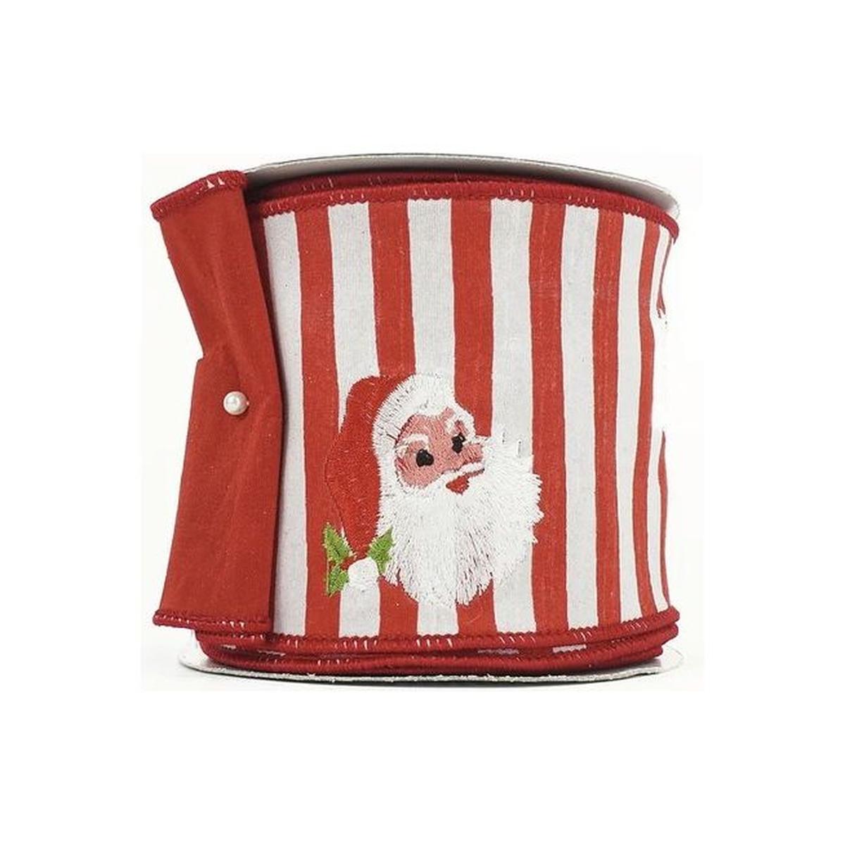 Shop For 4" Embroidery Santa Face Ribbon: Red/White (10 Yards)