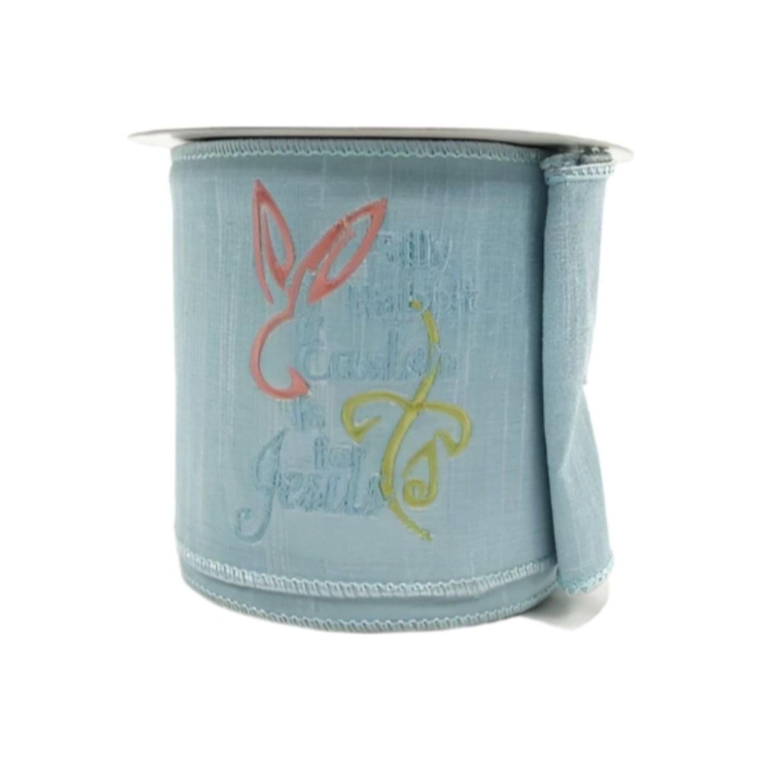 4" Embroidery Silly Rabbit Ribbon: Blue (10 Yards)