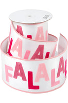 Shop For 4" Fa La La Embroidered Dupion Ribbon: White/Pink (5 Yards)