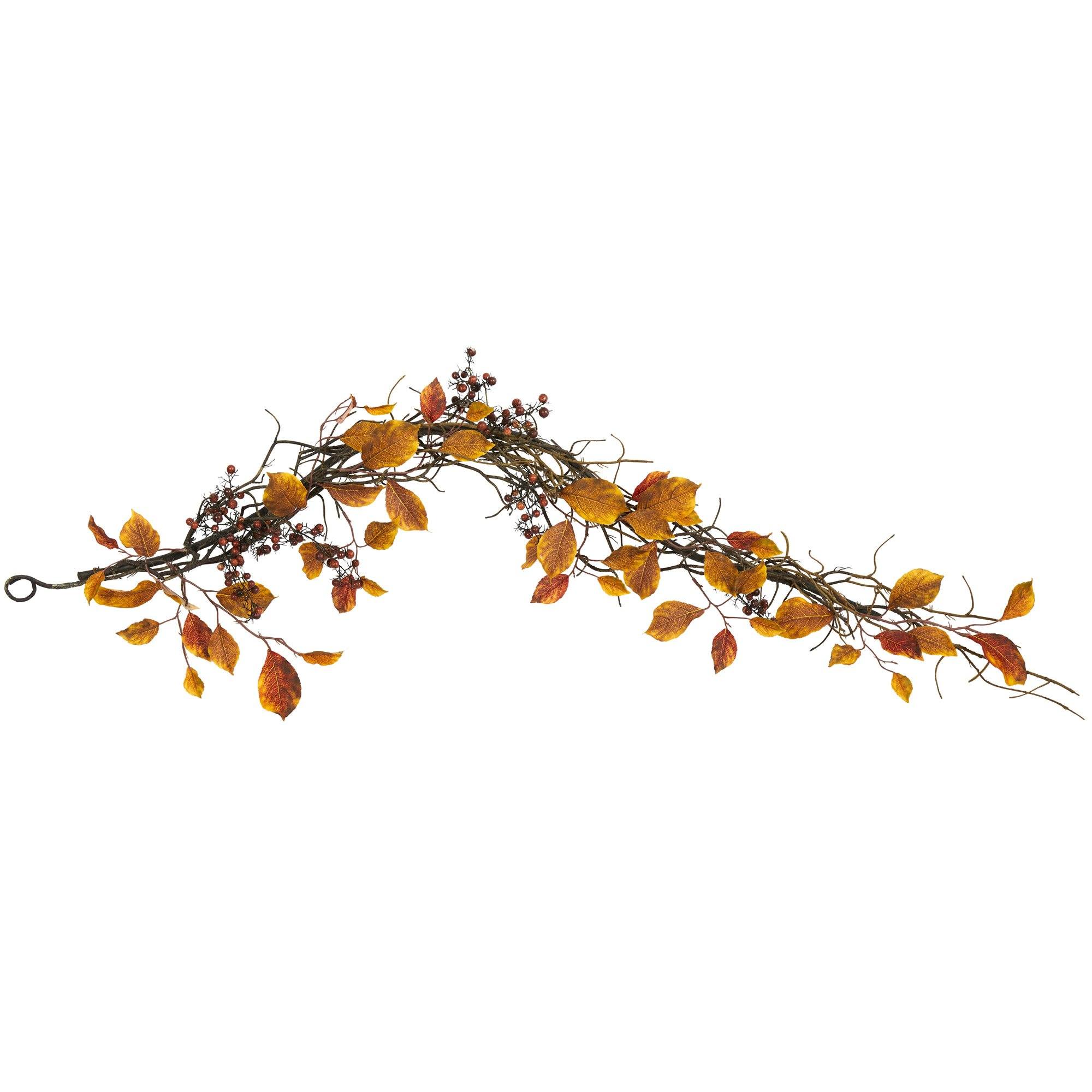 Shop For 4’ Fall Foliage, Berries and Twig Artificial Garland