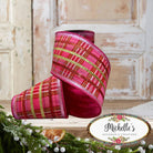 Shop For 4" Faux Dupion Plaid Glitter Ribbon: Red, Pink and Gold (5 Yards)