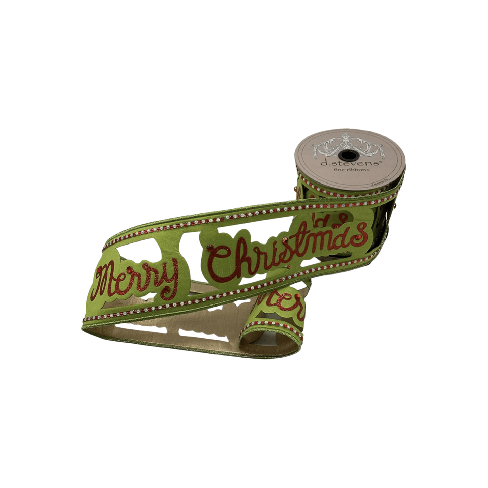 Shop For 4" Glitter Cut Out Ribbon: Lime/Red (5 Yards)