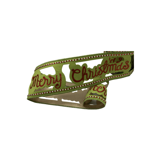 Shop For 4" Glitter Cut Out Ribbon: Lime/Red (5 Yards)