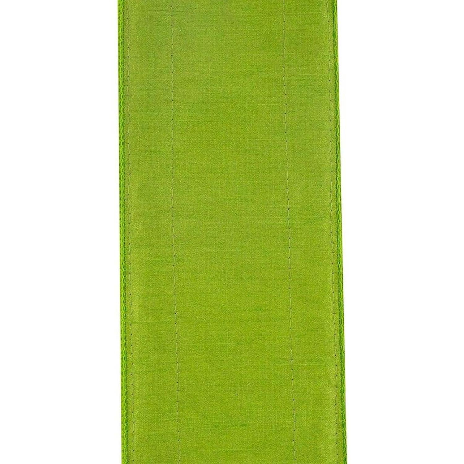 4" Glitter Edge Dupioni Ribbon: Lime/Pink (5 Yards)