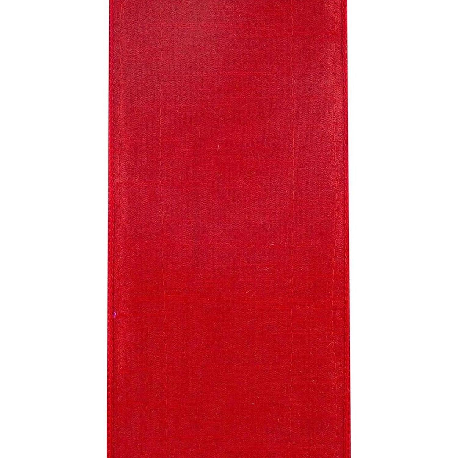 4" Glitter Edge Dupioni Ribbon: Red/Pink (5 Yards)