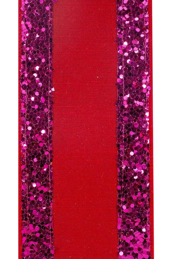 Shop For 4" Glitter Edge Dupioni Ribbon: Red/Pink (5 Yards)