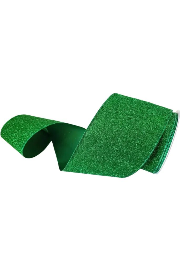 Shop For 4" Glitter Magic Ribbon: Emerald Green (10 Yards)