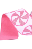 Shop For 4" Glitter Peppermint Candies Ribbon: Pink (5 Yards)