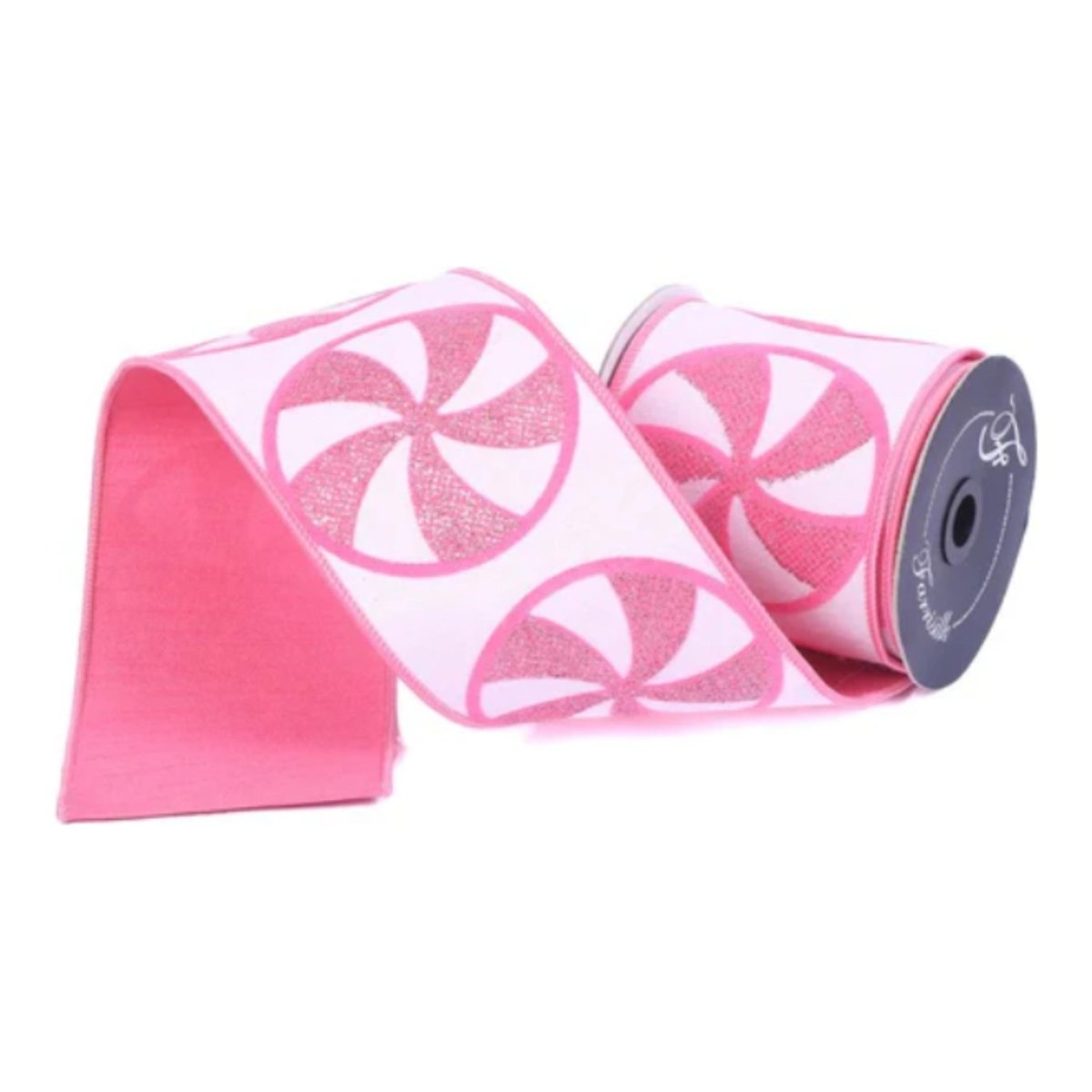 Shop For 4" Glitter Peppermint Candies Ribbon: Pink (5 Yards)