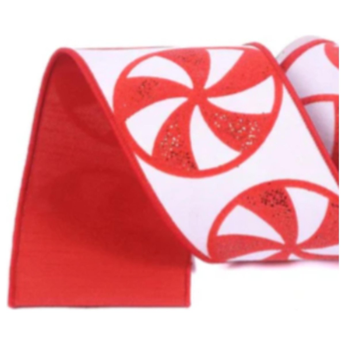 Shop For 4" Glitter Peppermint Candies Ribbon: Red (5 Yards)