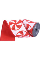 Shop For 4" Glitter Peppermint Candies Ribbon: Red (5 Yards)