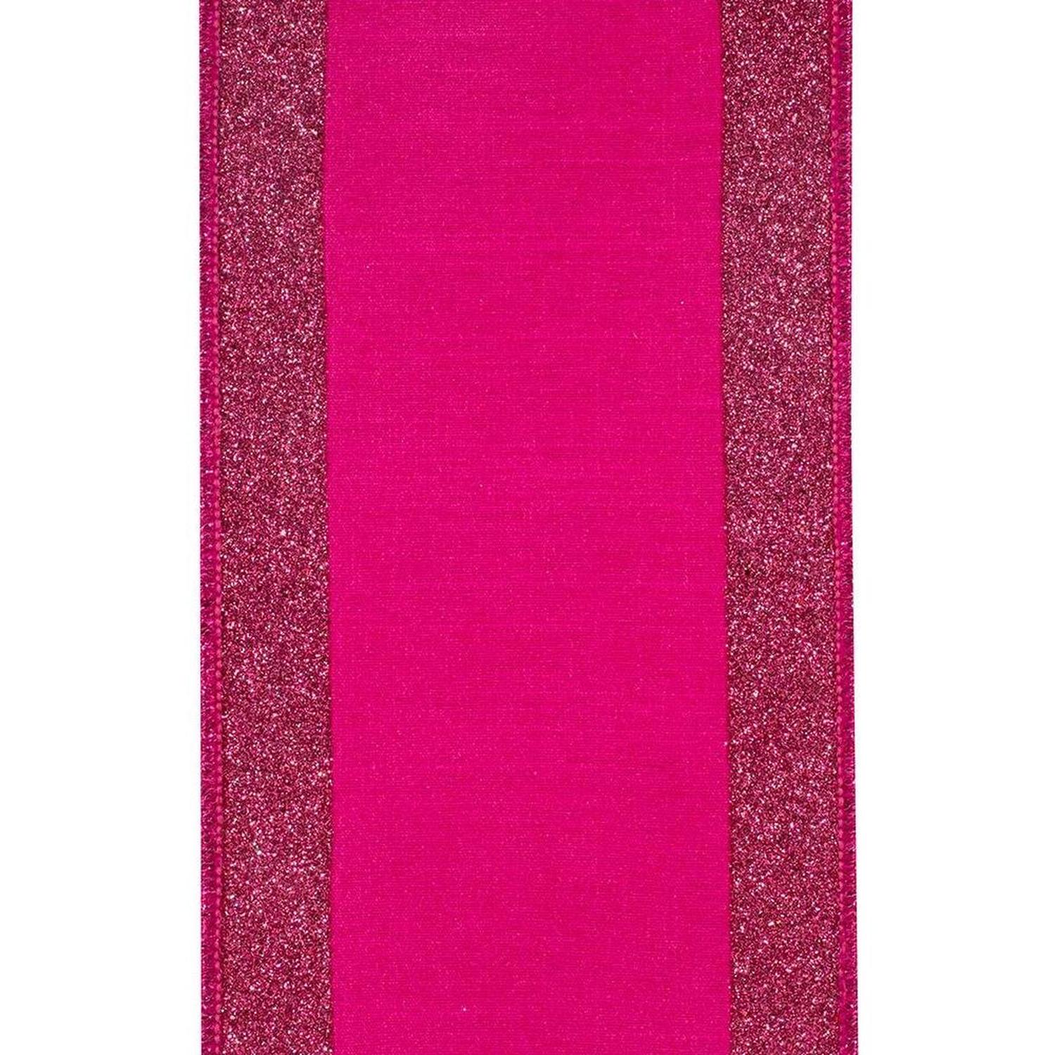 Shop For 4" Glitter Stripe Dupioni Ribbon: Fuchsia (5 Yards)