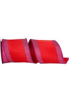 Shop For 4" Glitter Stripe Dupioni Ribbon: Red/Fuchsia (5 Yards)