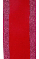 Shop For 4" Glitter Stripe Dupioni Ribbon: Red/Fuchsia (5 Yards)