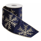 Shop For 4" Gold Snowflake Ribbon: Blue (5 Yards)